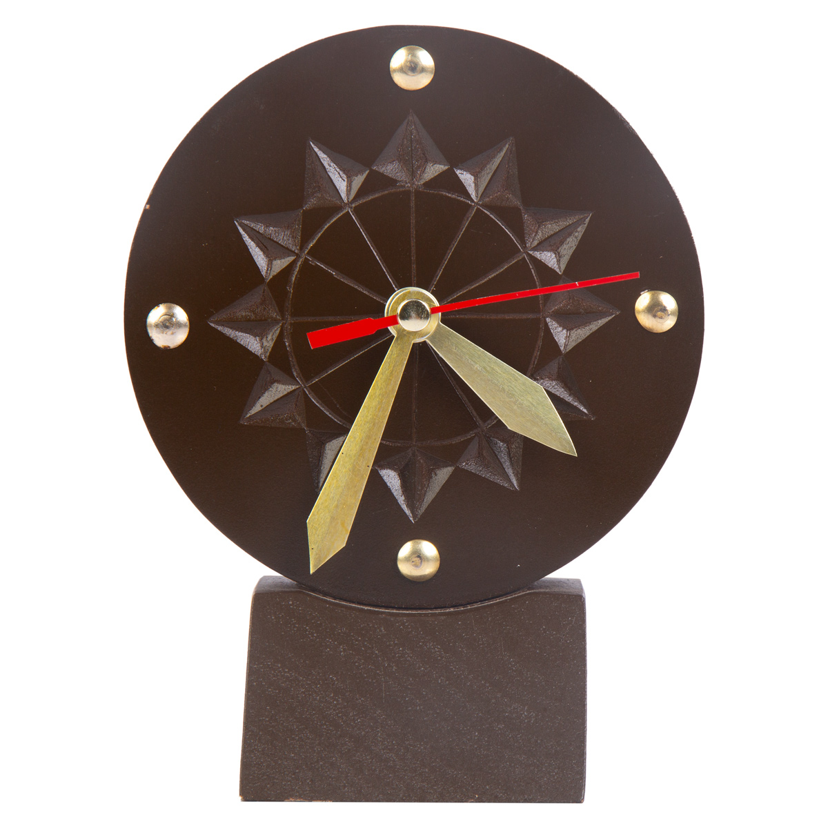 Walnut Wood Table Clock | Mini Nuristani Wooden Clock