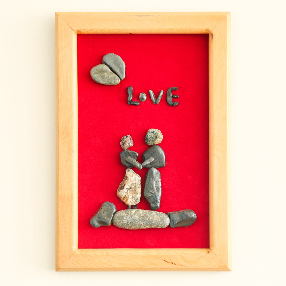 Wooden Romantic Frame Set | Valentine Stone Work Art Frame