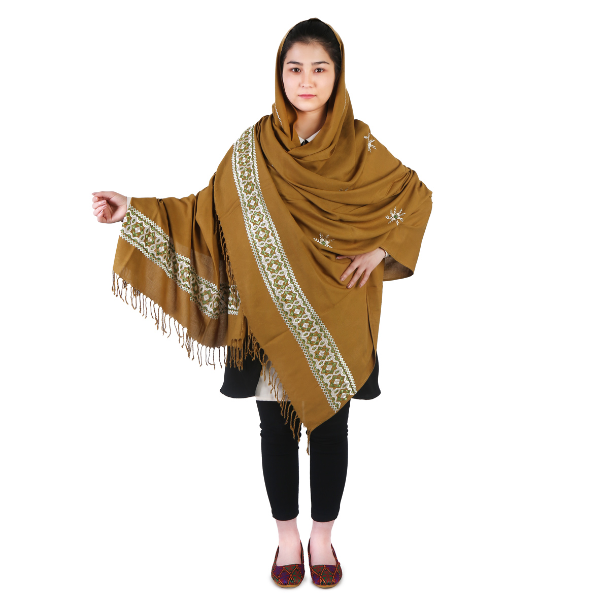 Soft Shawl Cotton Embroidered Women Shawl