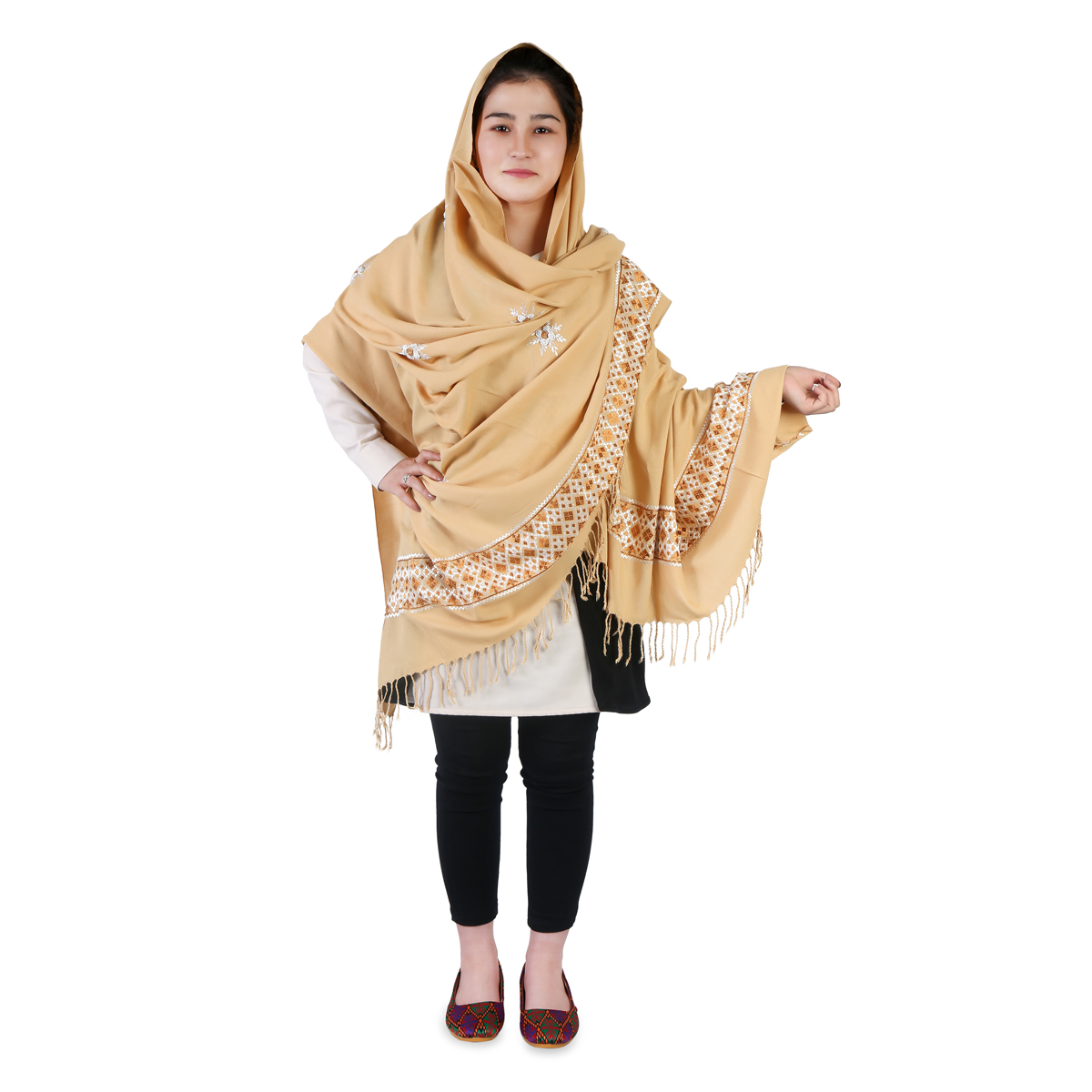 Kamak Embroidered Hazaragi Cotton Shawl