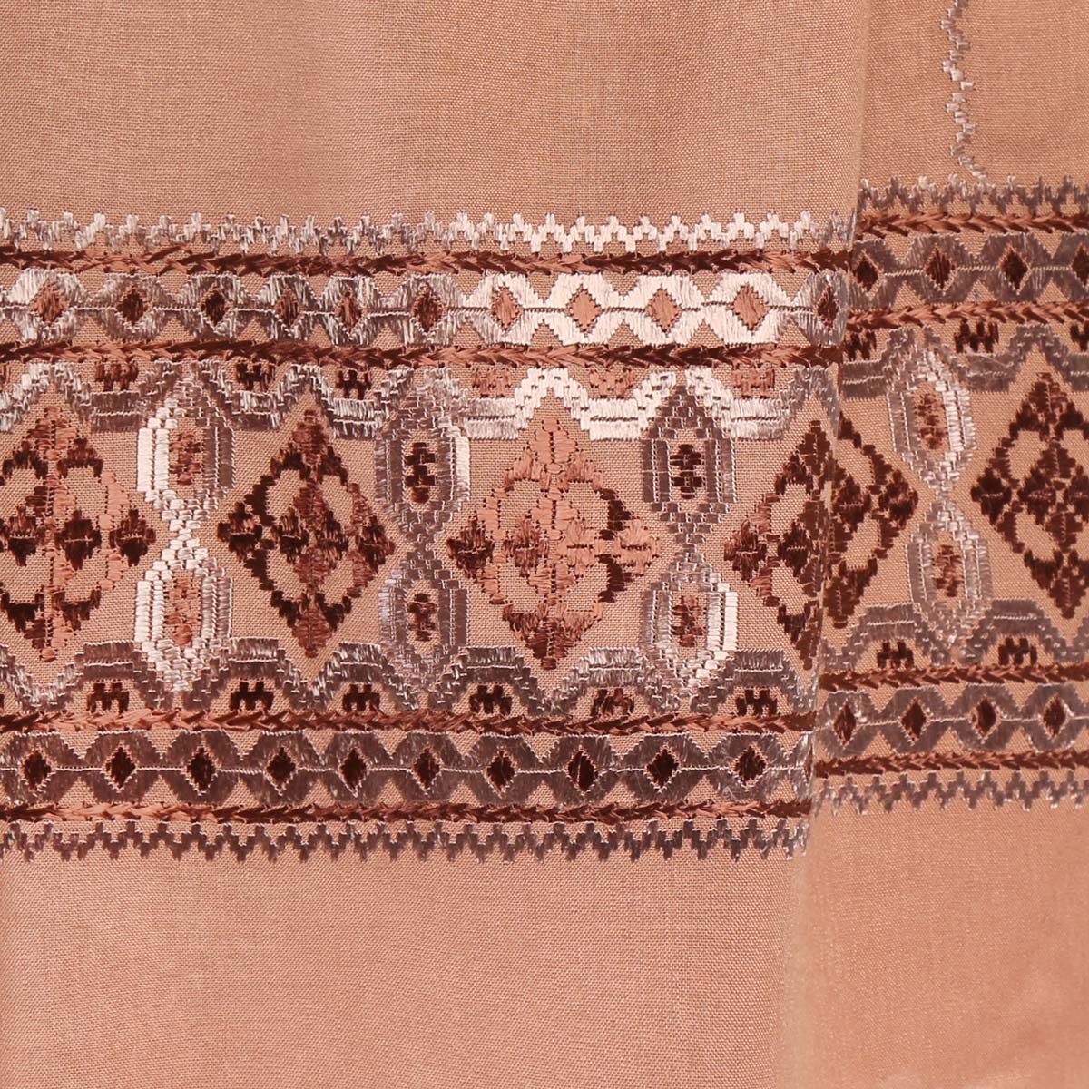 Cotton Scarf With Embroidered Borders