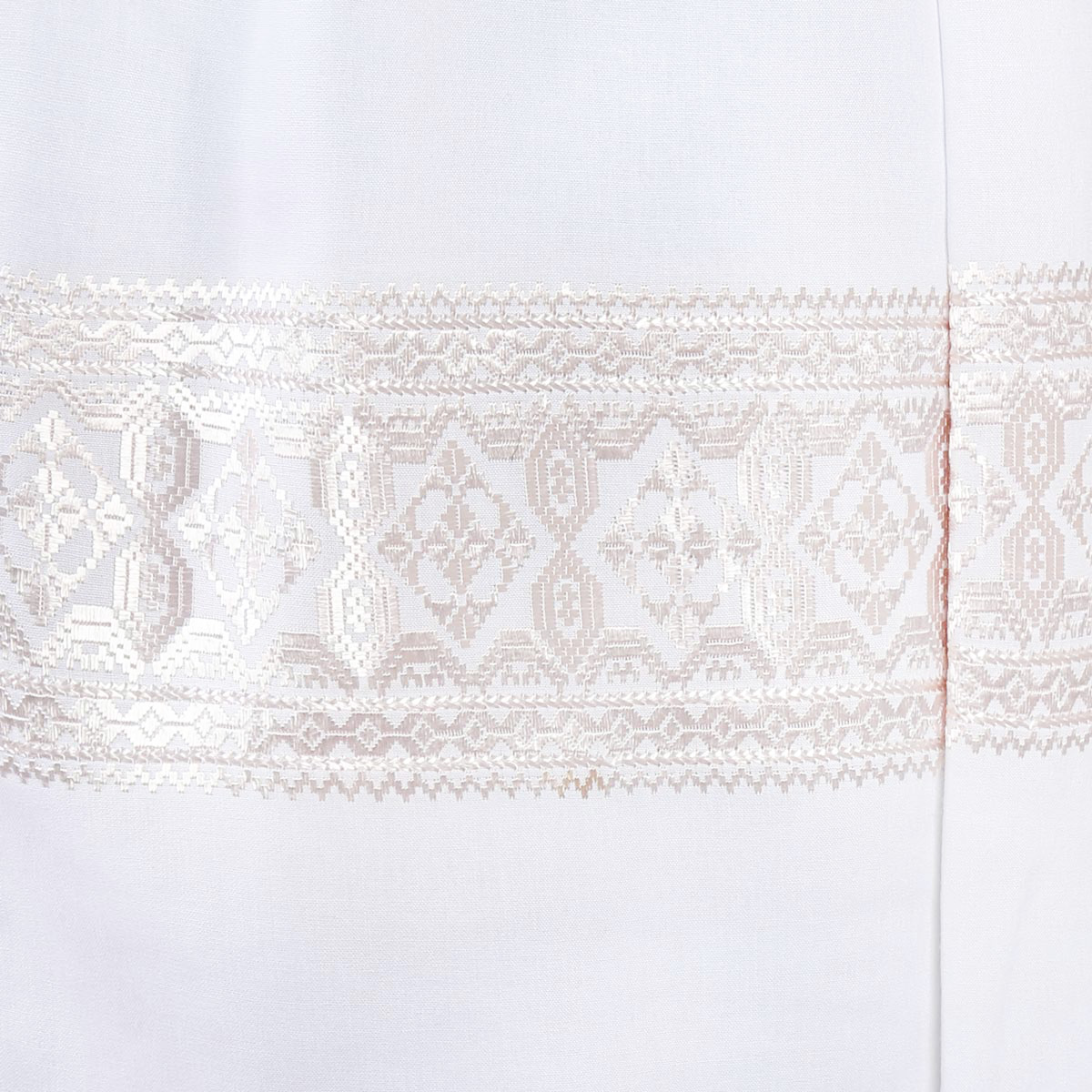 White Cotton Scarf With Hazaragi Embroidery