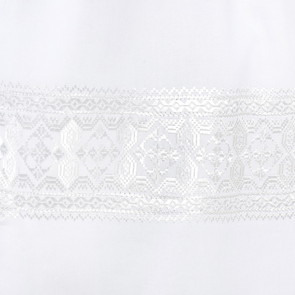 White Cotton Scarf With Hazaragi Embroidery