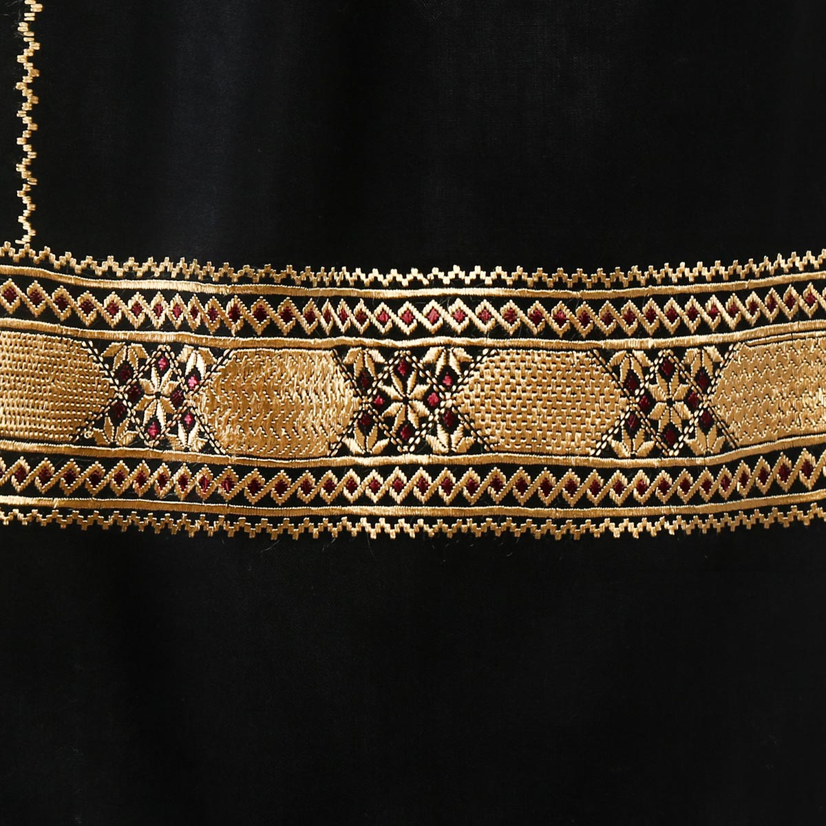 Golden Embroidered Hazaragi Cotton Scarf