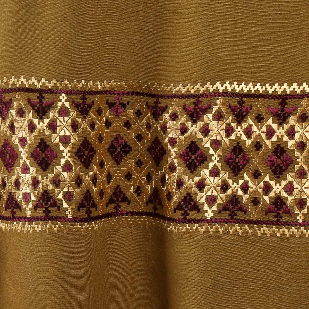 Ginger Orange Shawl With Red and Golden Embroidery