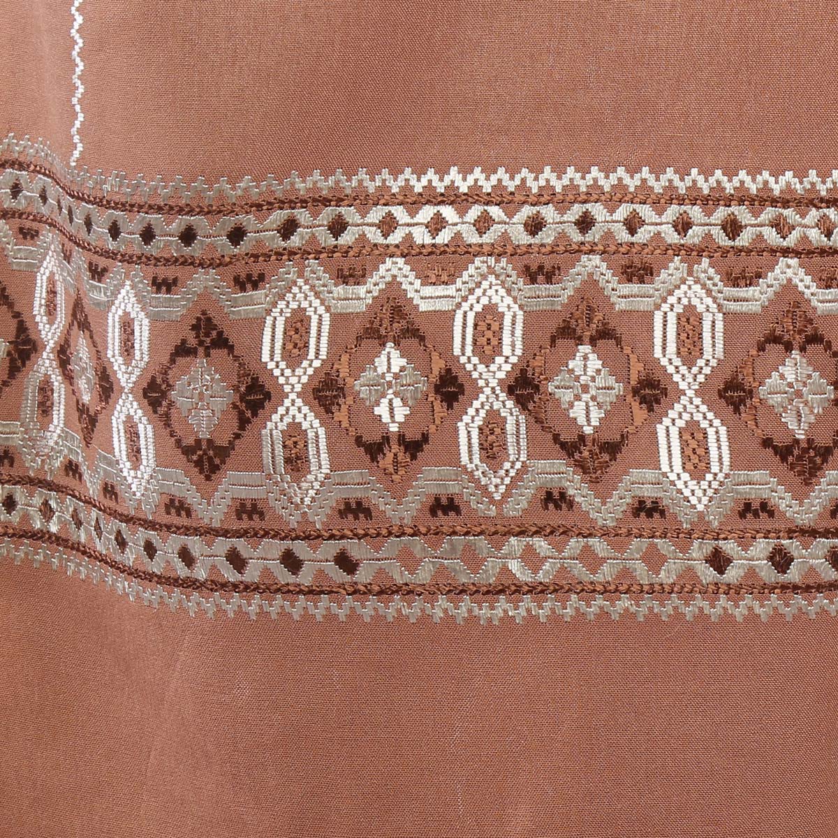 Soft Cotton Scarf With Embroidered Borders