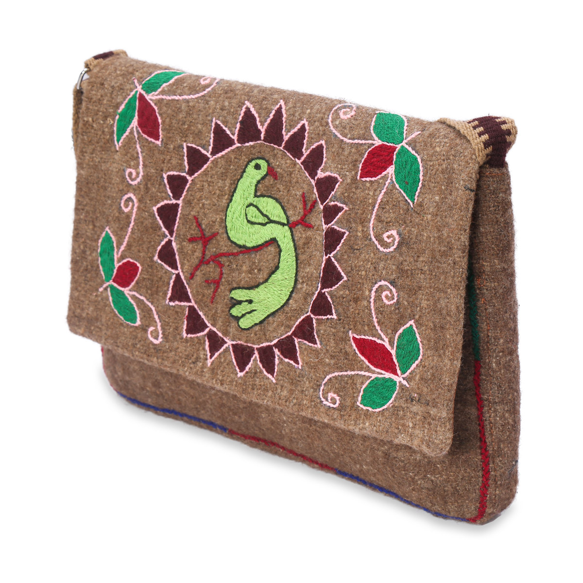 Brown Shoulder Bag | Hand-Woven Woolen Bag