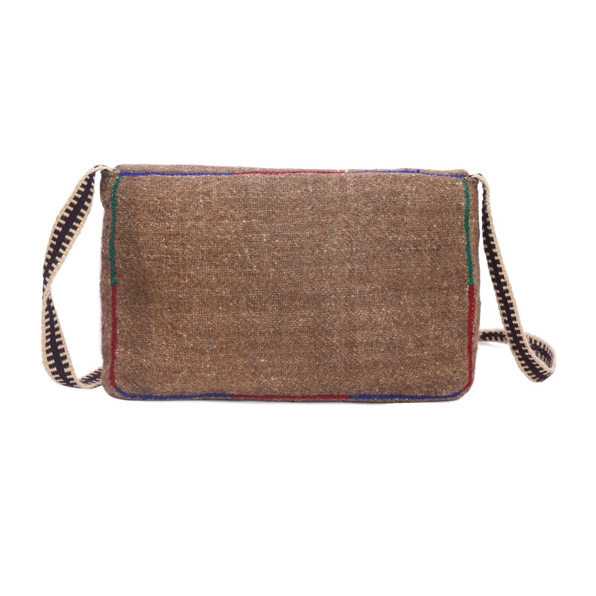 Brown Woolen Bag | Bird Embroidered Shoulder Bag