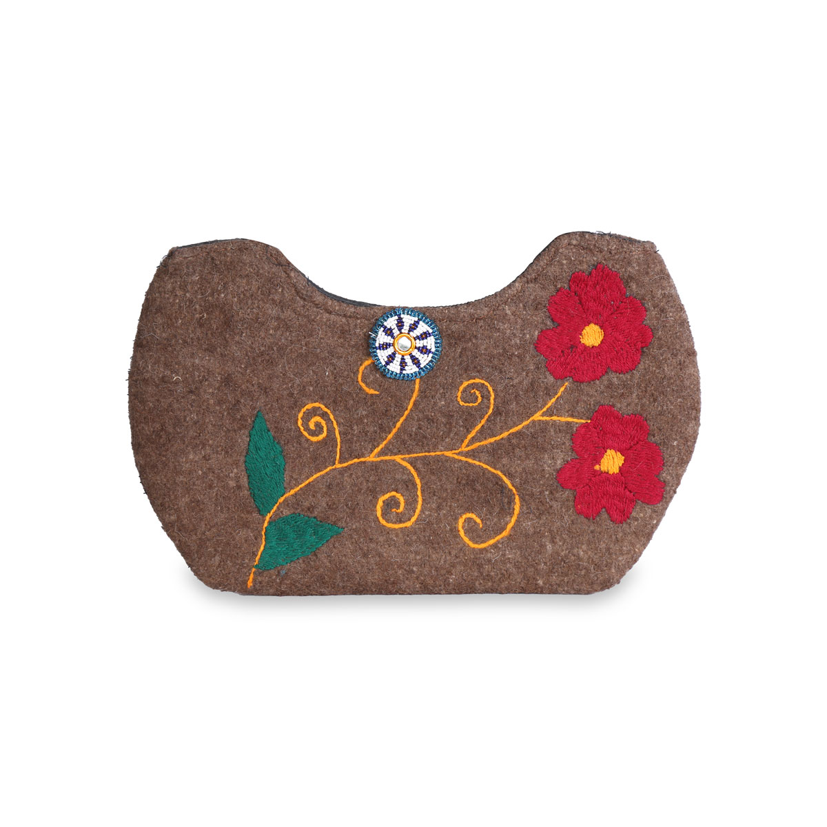 Brown Embroidered Baguette Bag | Handwoven Barak Bag