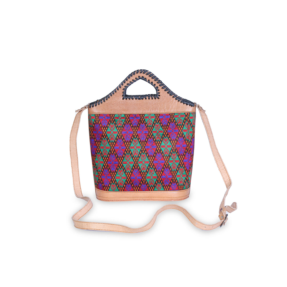Hand Embroidered Shoulder Bag | Khanjardozi Leather Bag