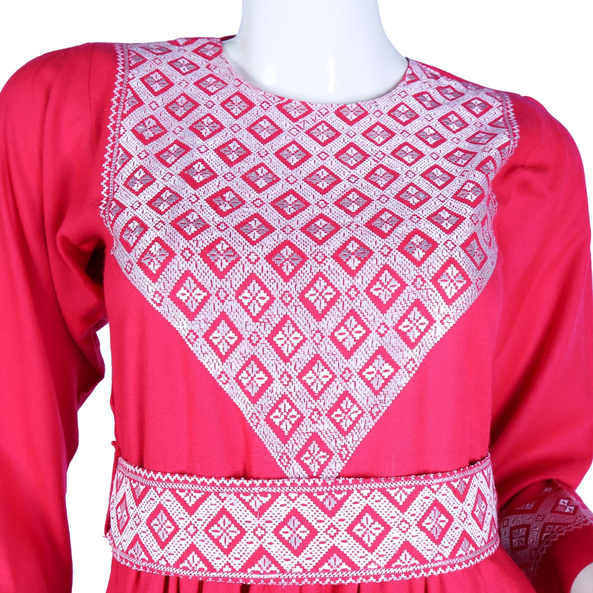3 Piece Simple Pink Afghan Cotton Suit | Traditional Dress with White Embroidery
