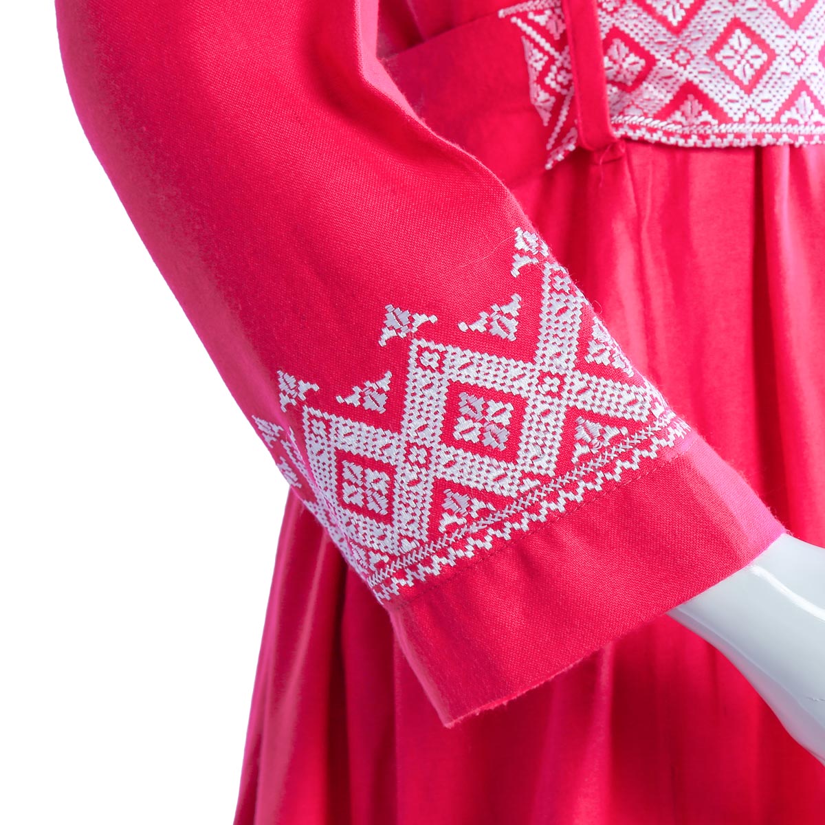 3 Piece Simple Pink Afghan Cotton Suit | Traditional Dress with White Embroidery