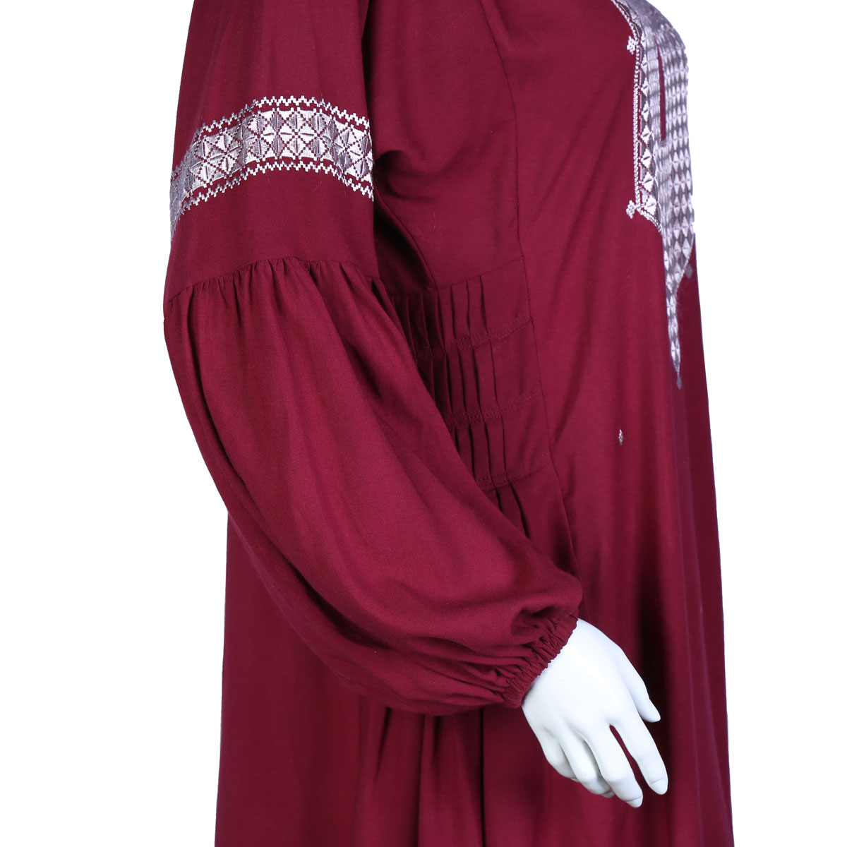 Pink Cuffed Sleeves Plain Dress | Cotton Casual Wear