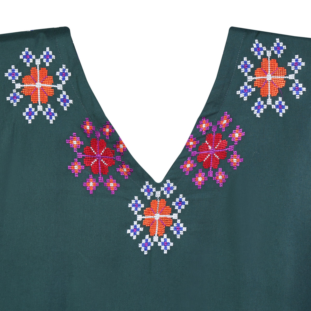 Green Cotton Yallan | Embroidered Cotton Outwear