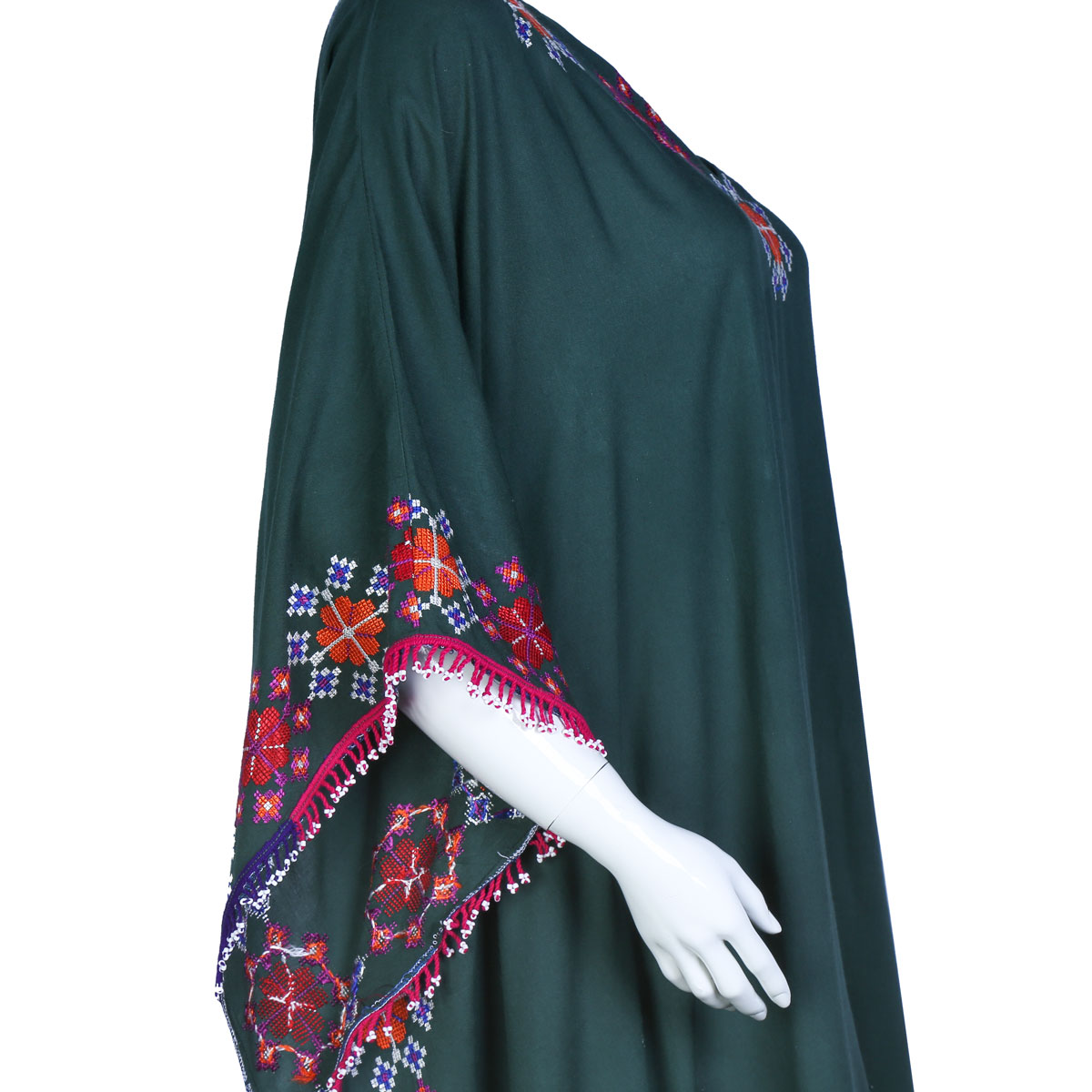 Green Cotton Yallan | Embroidered Cotton Outwear