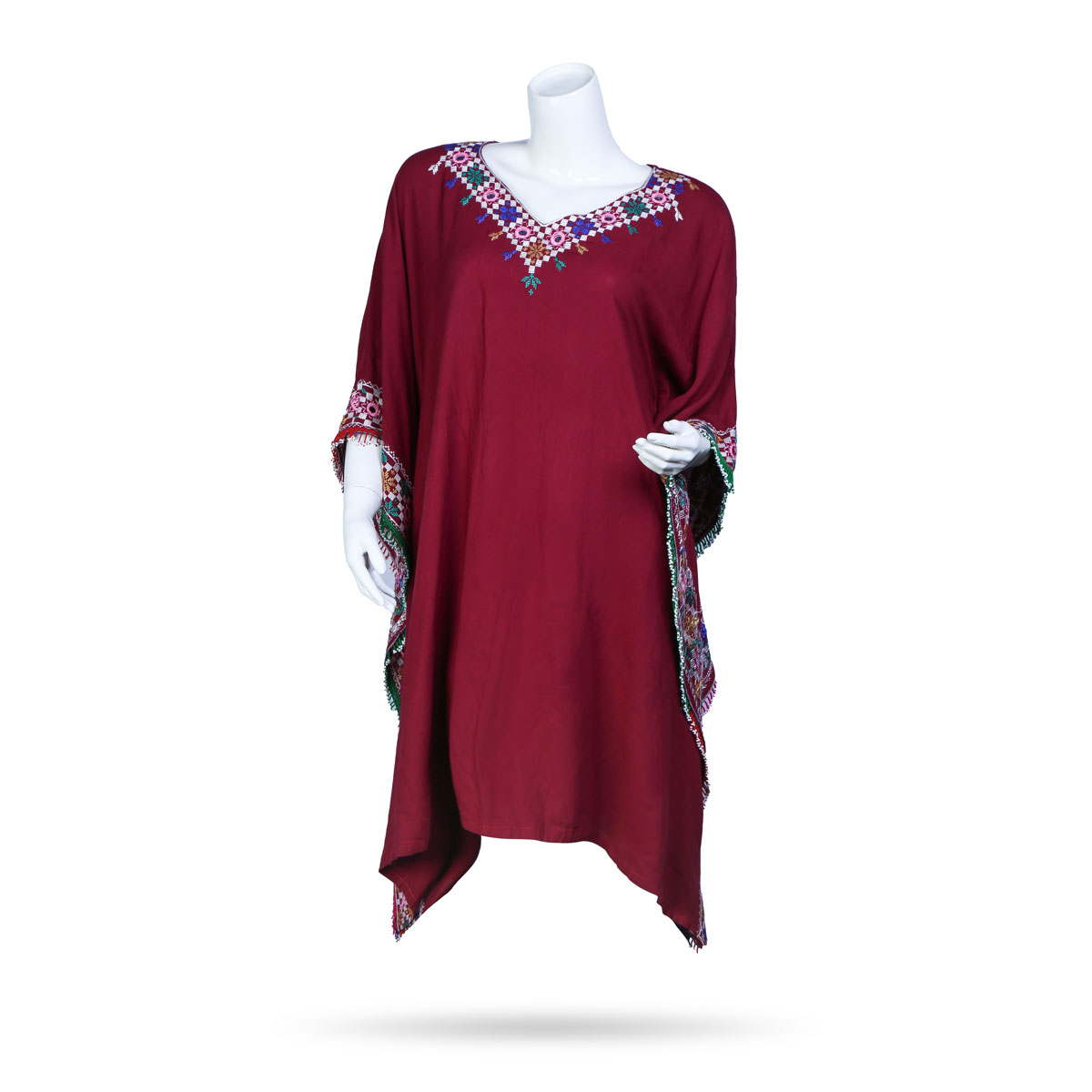 Red Cotton Yallan | Embroidered Outwear