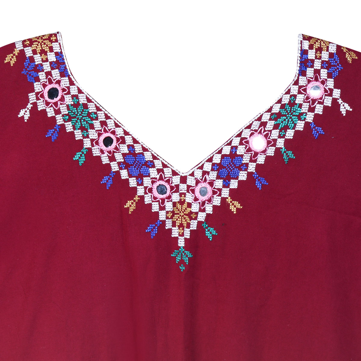 Red Cotton Yallan | Embroidered Outwear