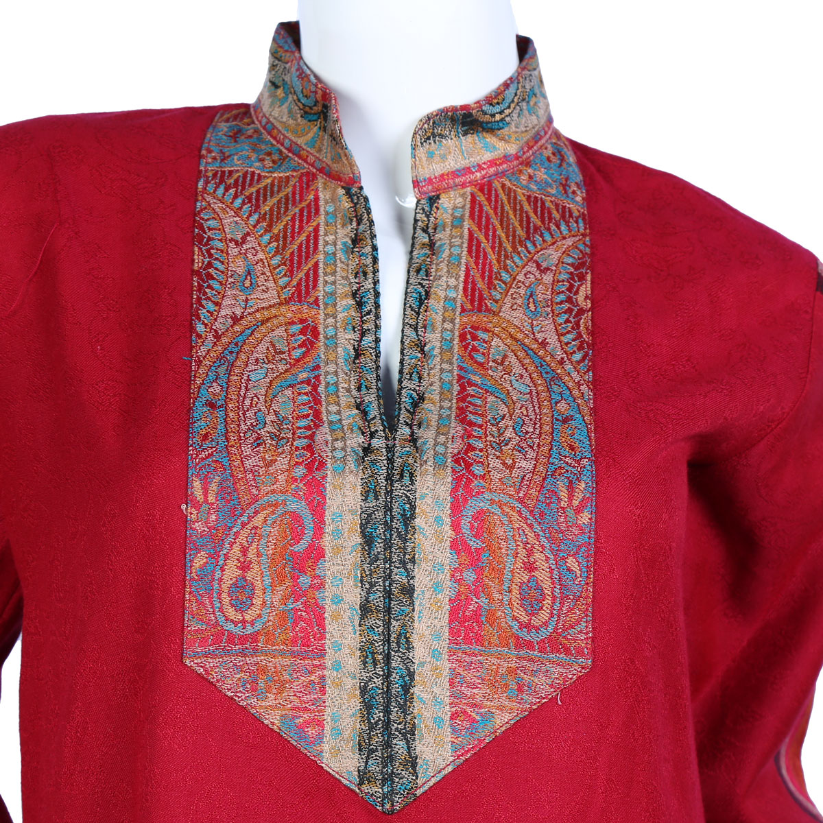 Red Shal Dress | Collared Plain Dress