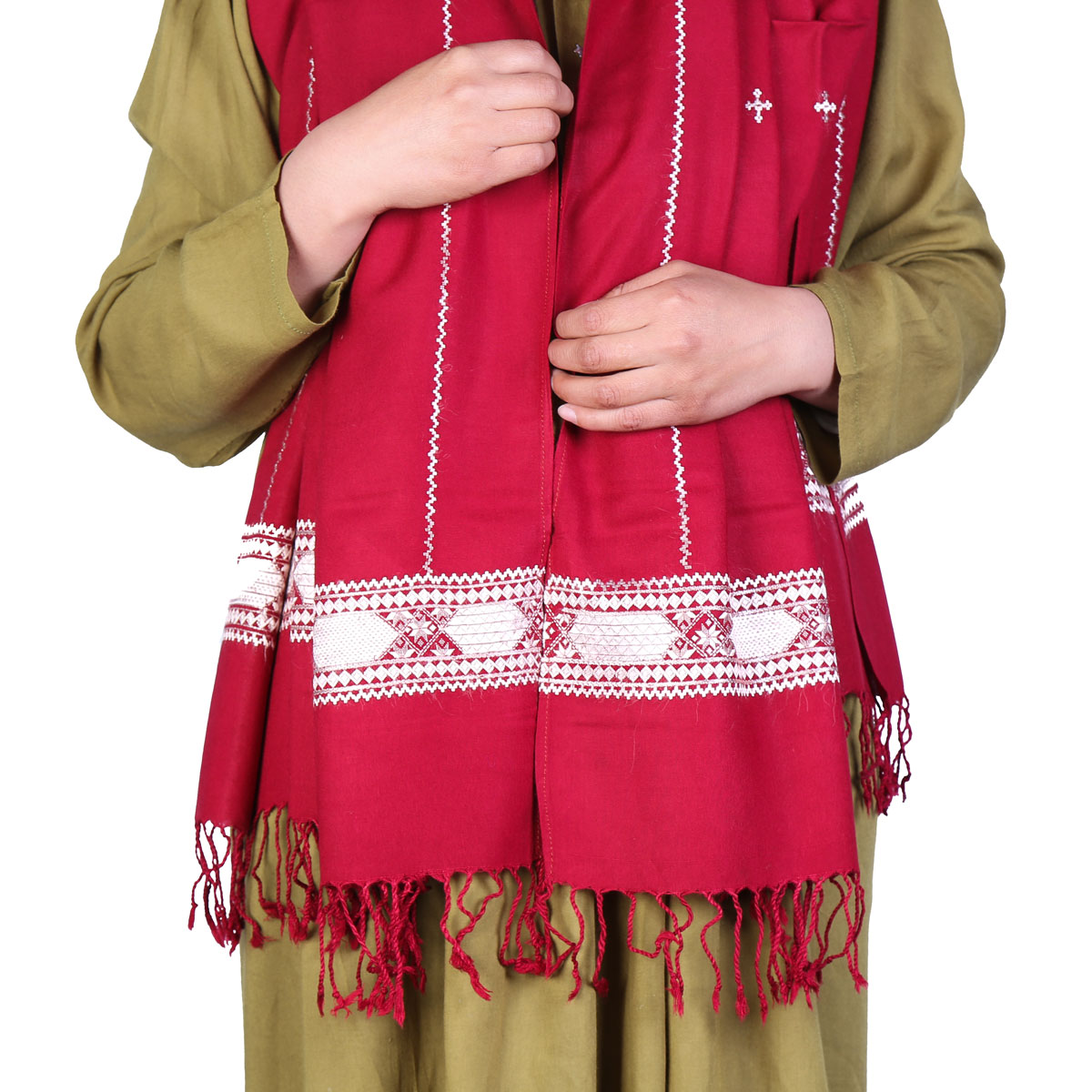 Pink Embroidered Scarf | Soft Cotton Scarf