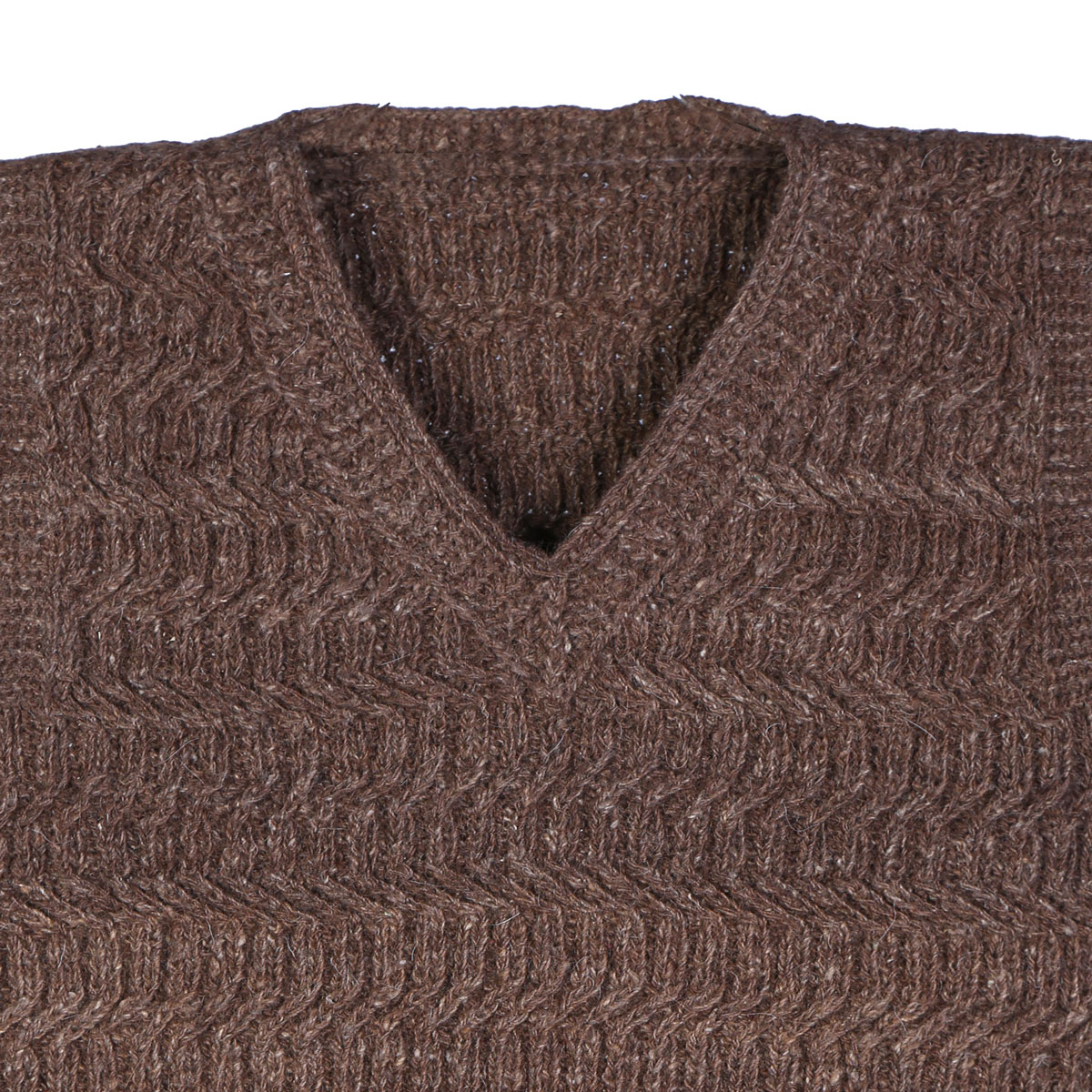 Hand-Knitted Winter Sweater | Brown Sleeveless Sweater
