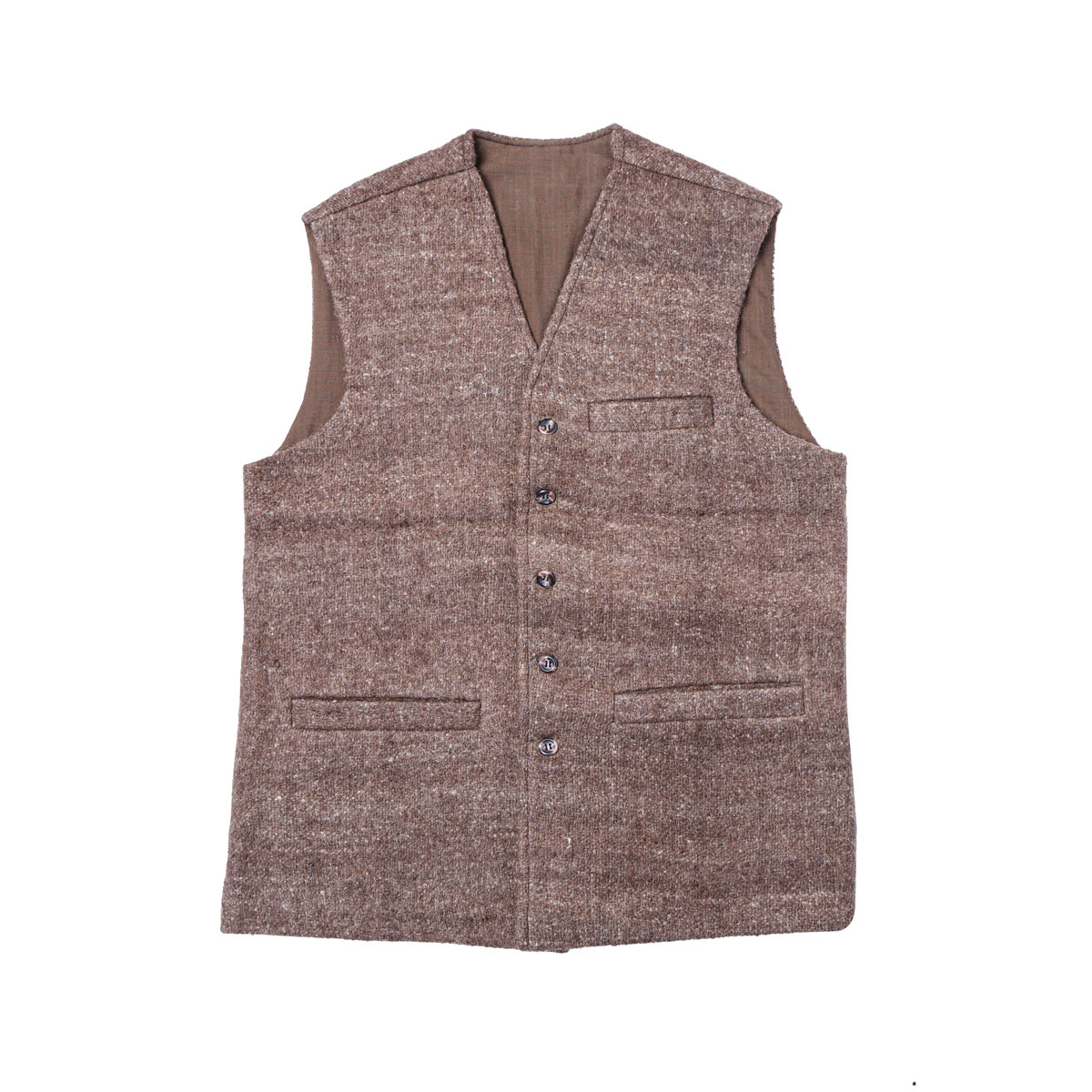 Hand-Stitched Waistcoat With White Speckles | Brown Barak Waistcoat
