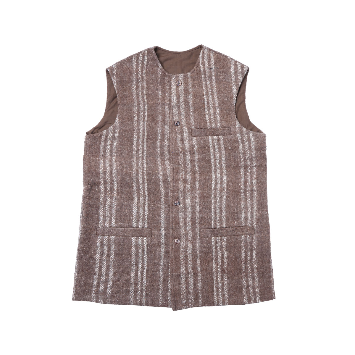 Brown Barak Waistcoat | White Striped Men's Vest