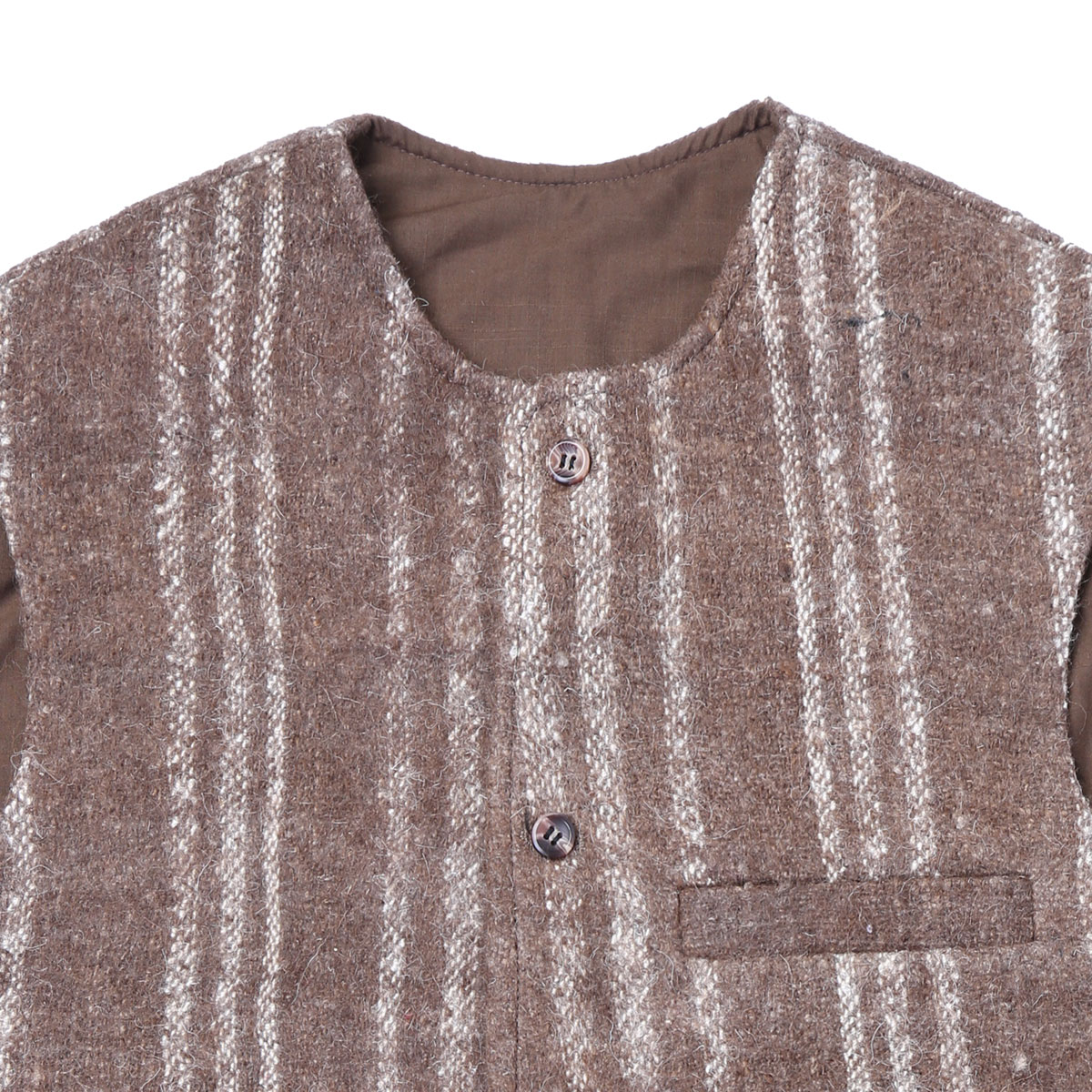 Brown Barak Waistcoat | White Striped Men's Vest