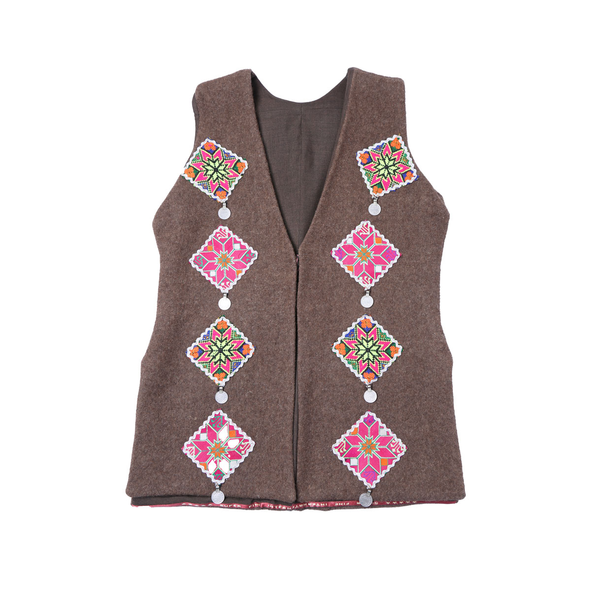 Brown Embroidered Vest | Barak Women's Waistcoat