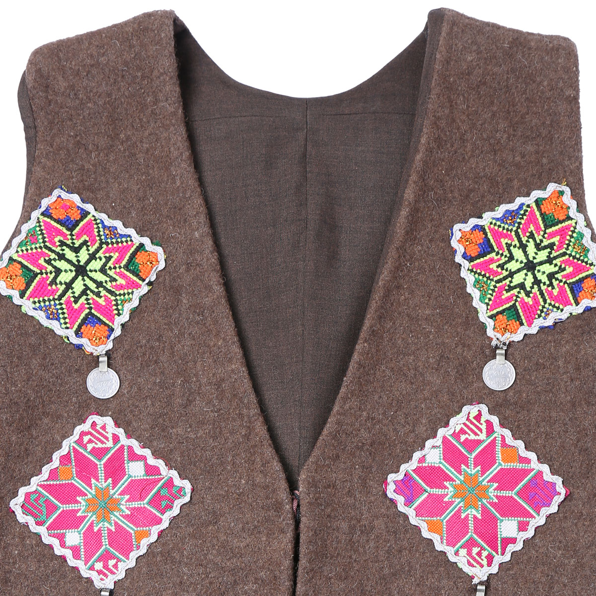 Brown Embroidered Vest | Barak Women's Waistcoat