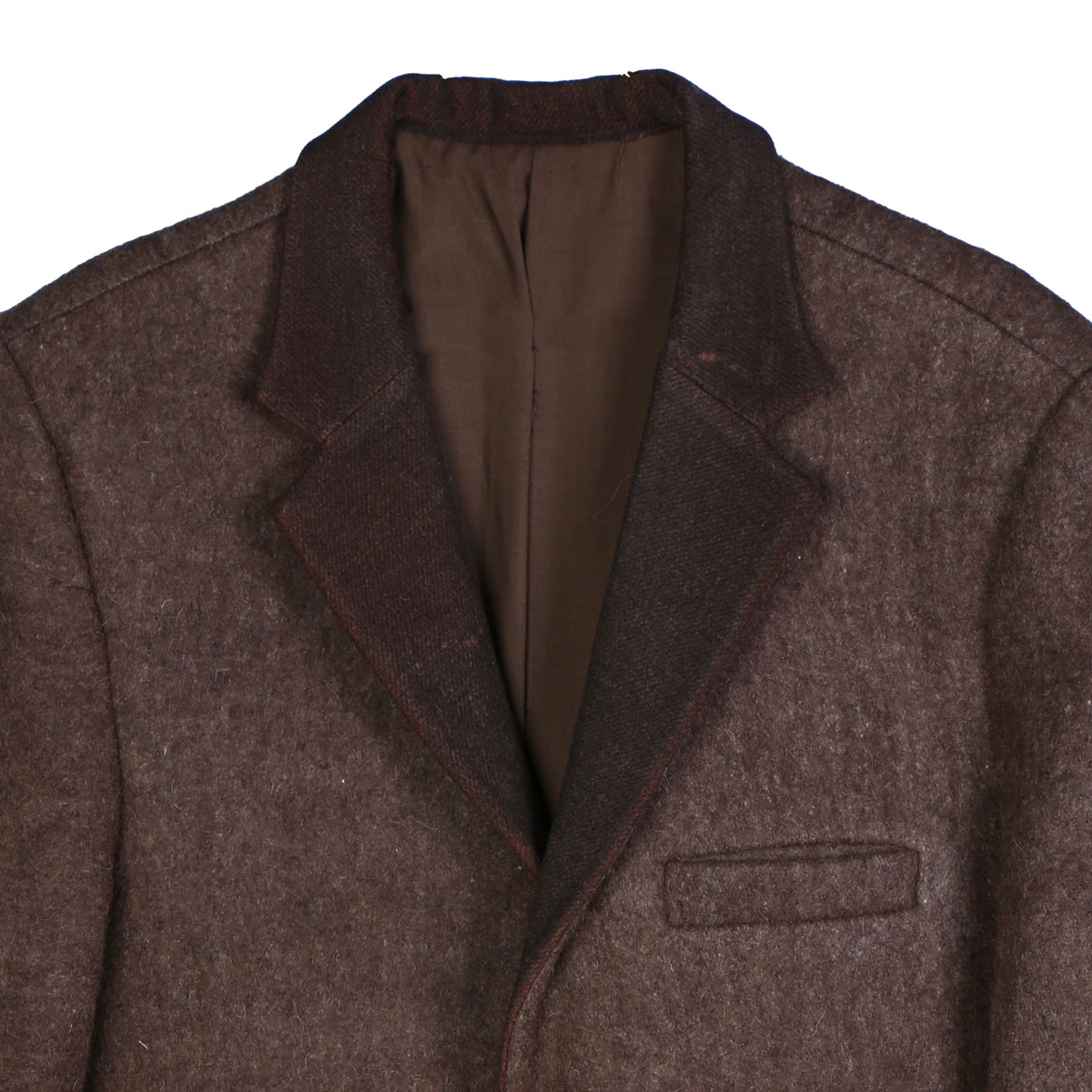 Chocolate Brown Tailored Collar Coat | Woolen Men's Coat