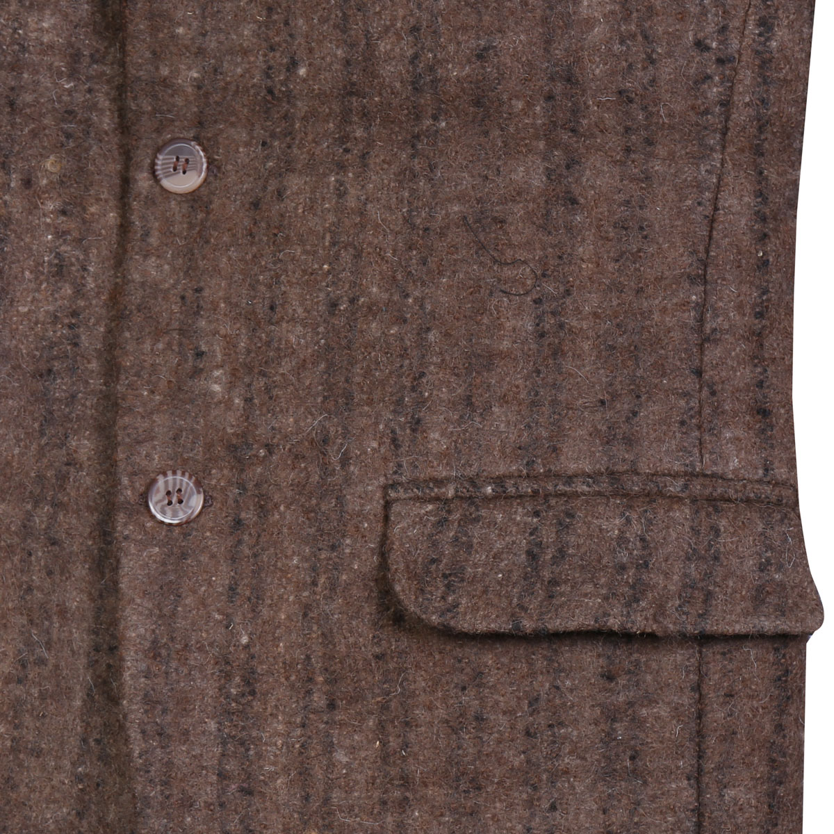 Brown Tailored Collar Coat | Woolen Striped Men's Coat