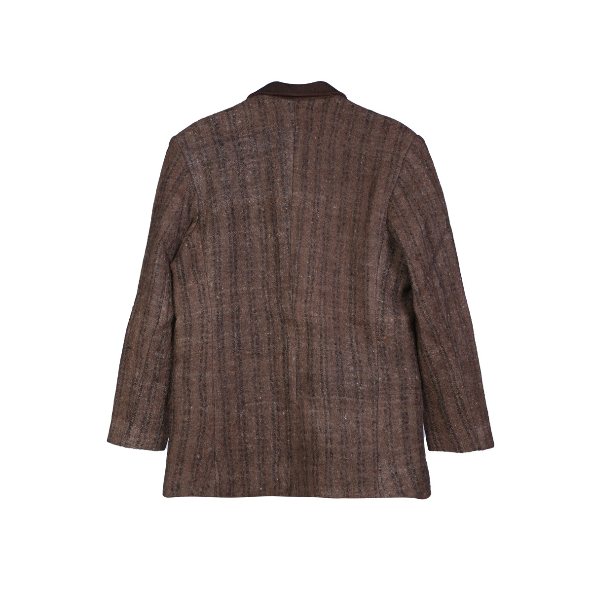 Brown Tailored Collar Coat | Woolen Striped Men's Coat