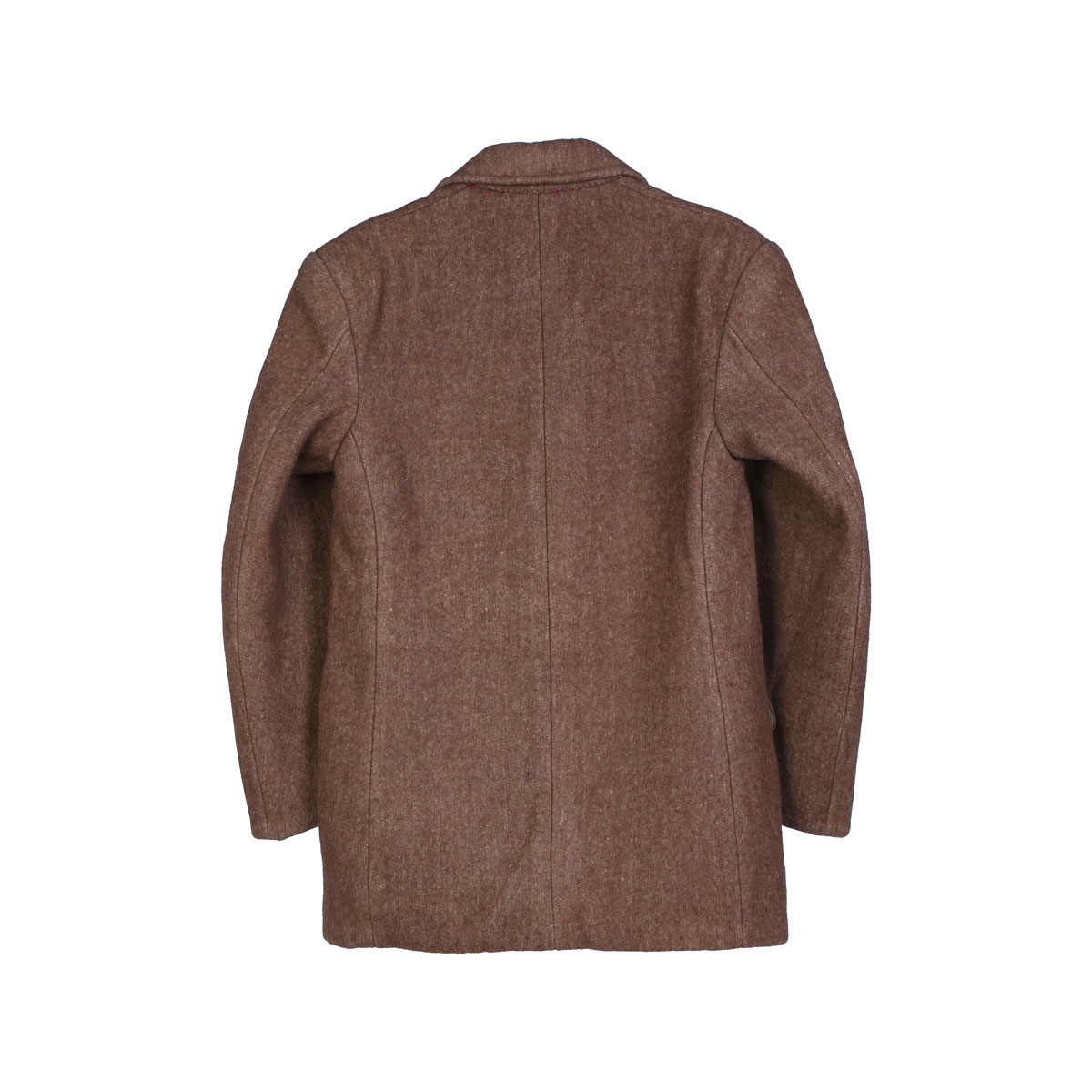 Woolen Hand-Stitched Coat | Brown Coat With Side Pockets
