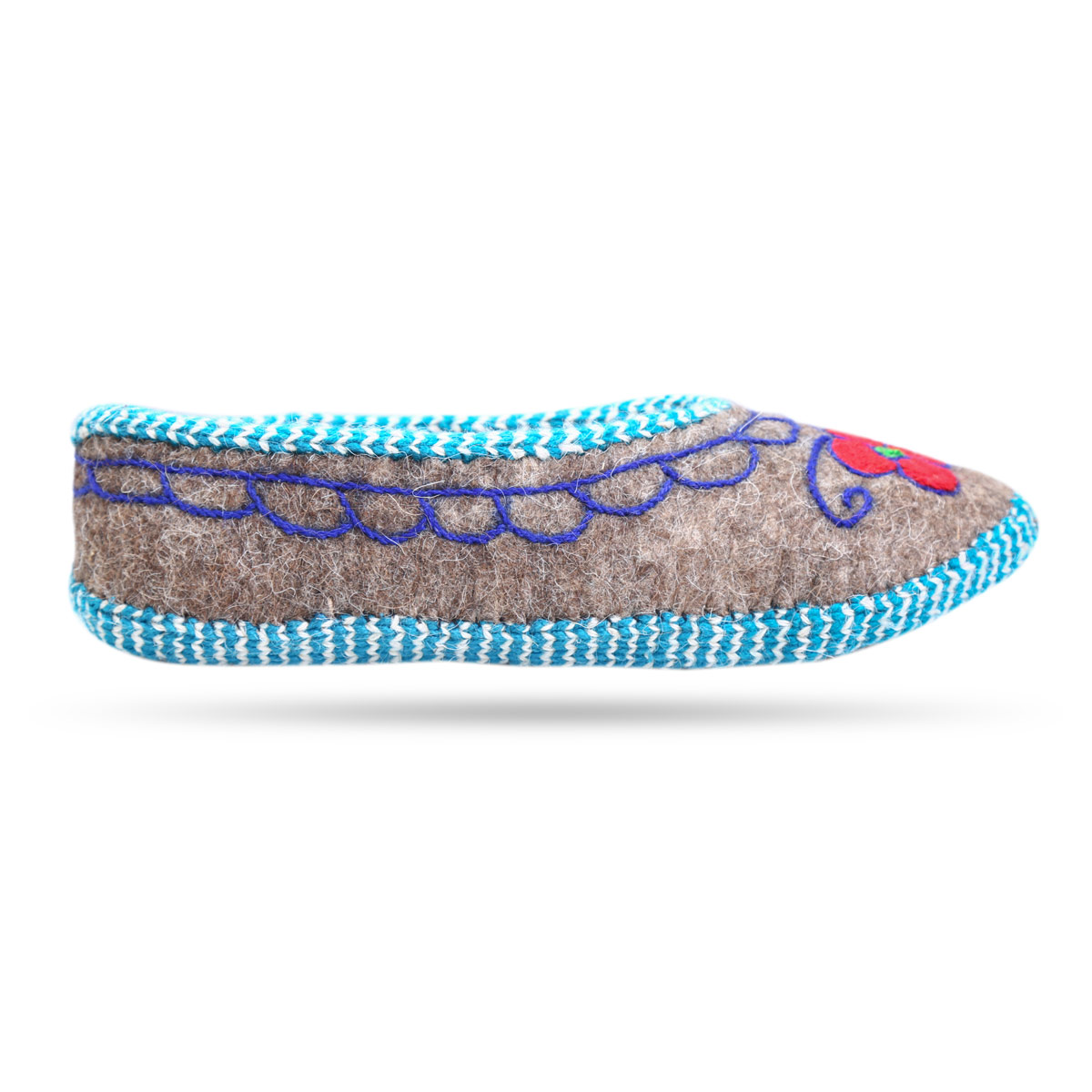 Warm Hand-Woven Shoe Pairs With Blue Borders | Barak Shoes