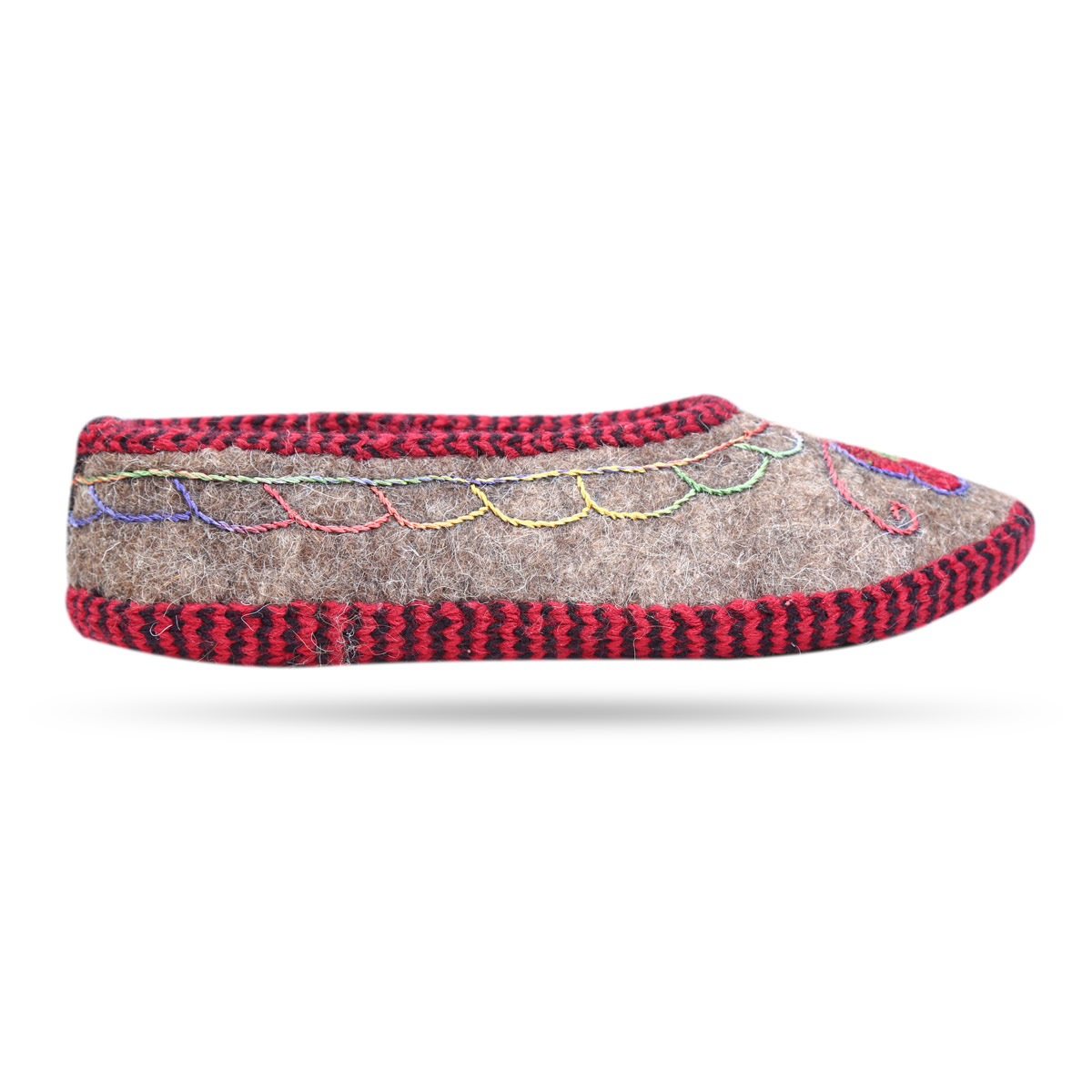 Warm Hand-Woven Shoe Pairs,  Embroidered Felted House Shoes, Barak shoes