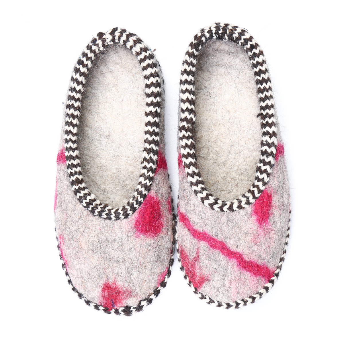 Handmade Wool Slippers – Embroidered Felted House Shoes – Cozy Indoor Slippers for Women
