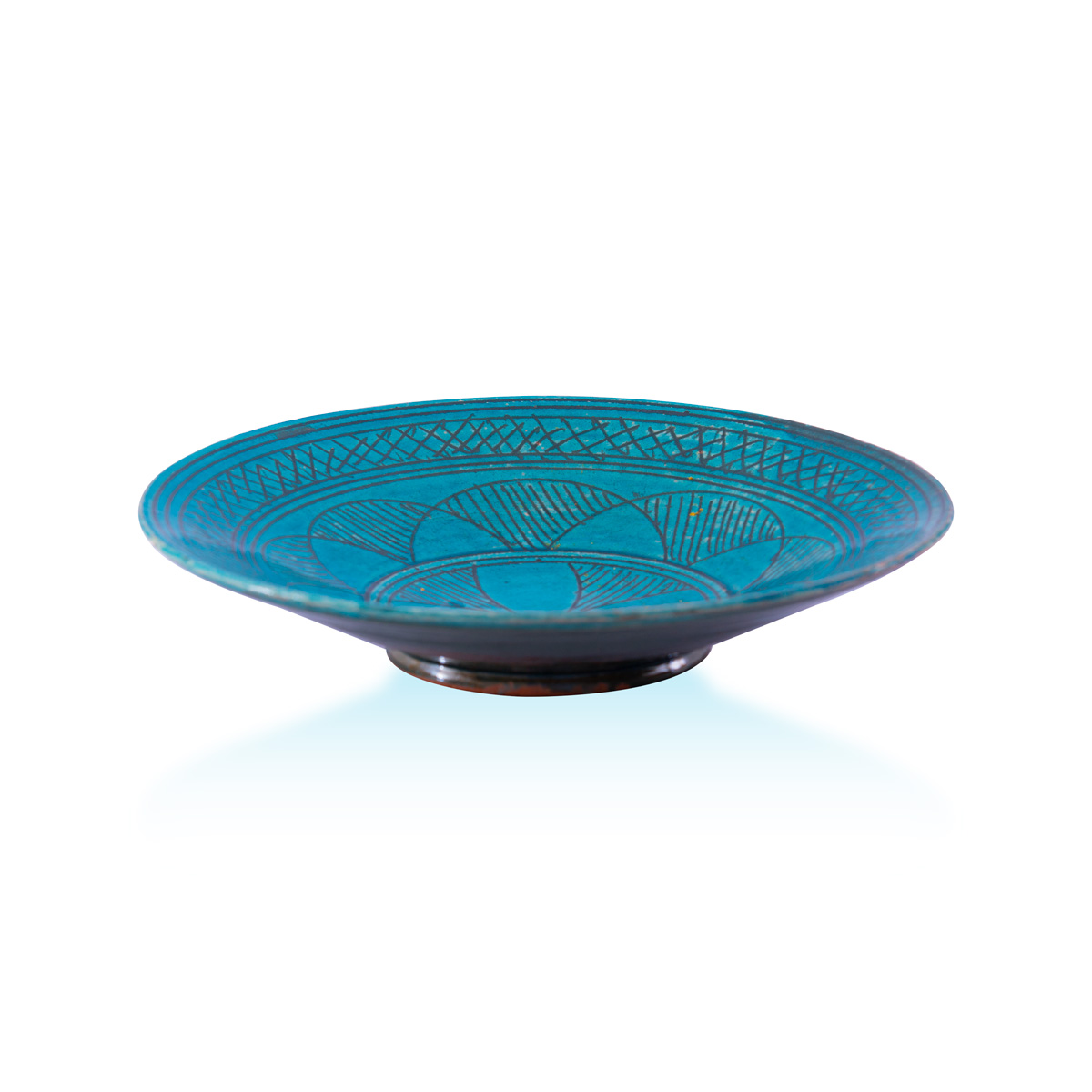 Blue Istalif Ceramic Pottery Plate With Decorative Paintings