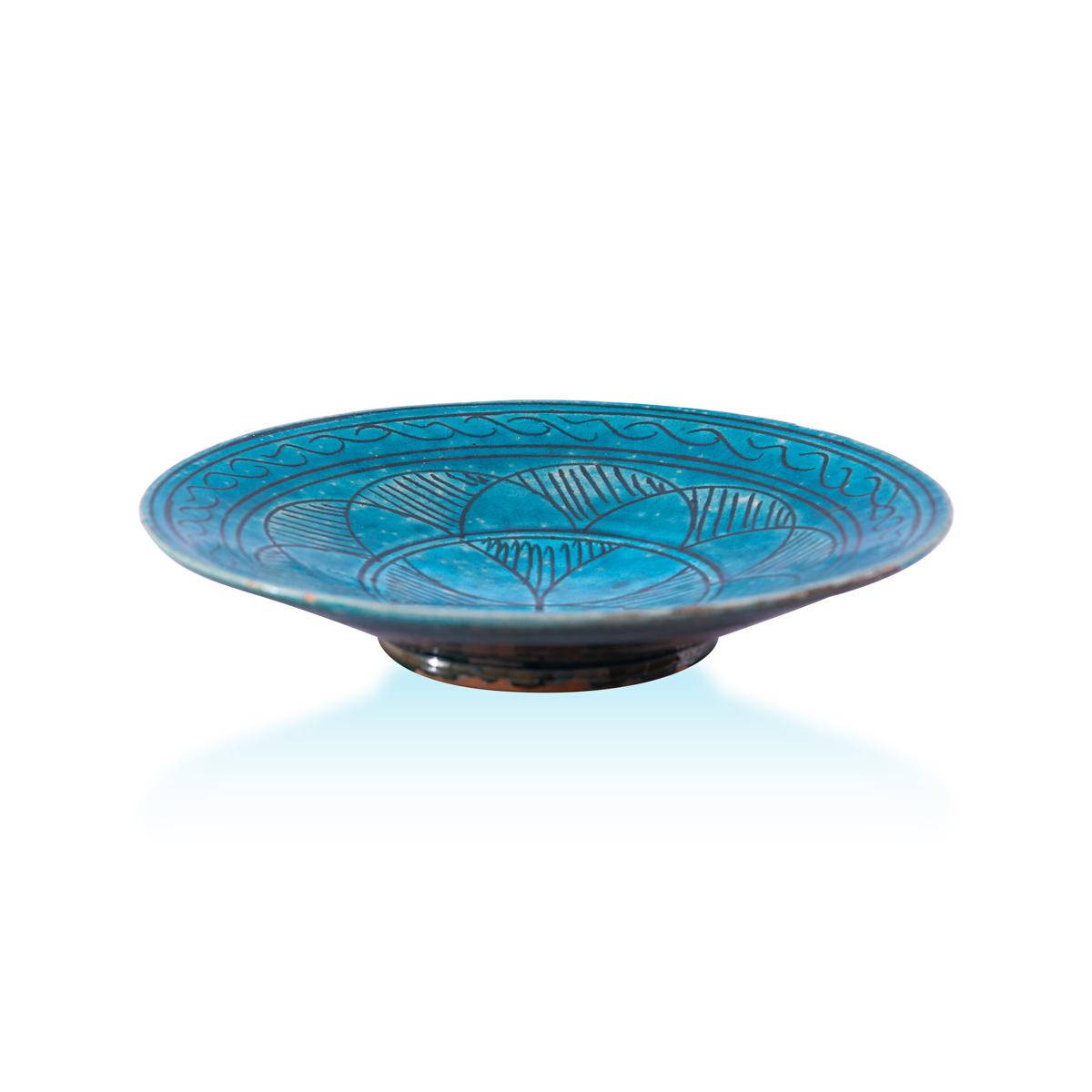 Small Istalif Blue Handmade Turquoise Ceramic Plate