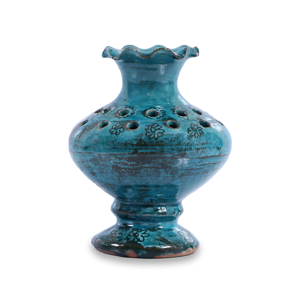 Istalif Hand-Painted Wavy Flower Pot