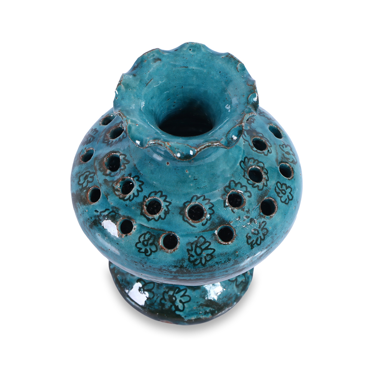 Istalif Hand-Painted Wavy Flower Pot