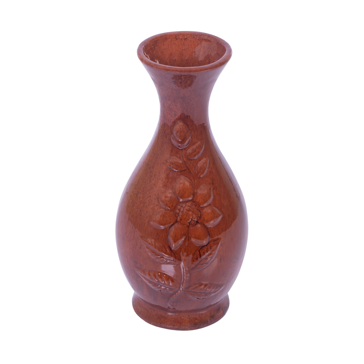 Shinny Vase with Floral and Leafy Design
