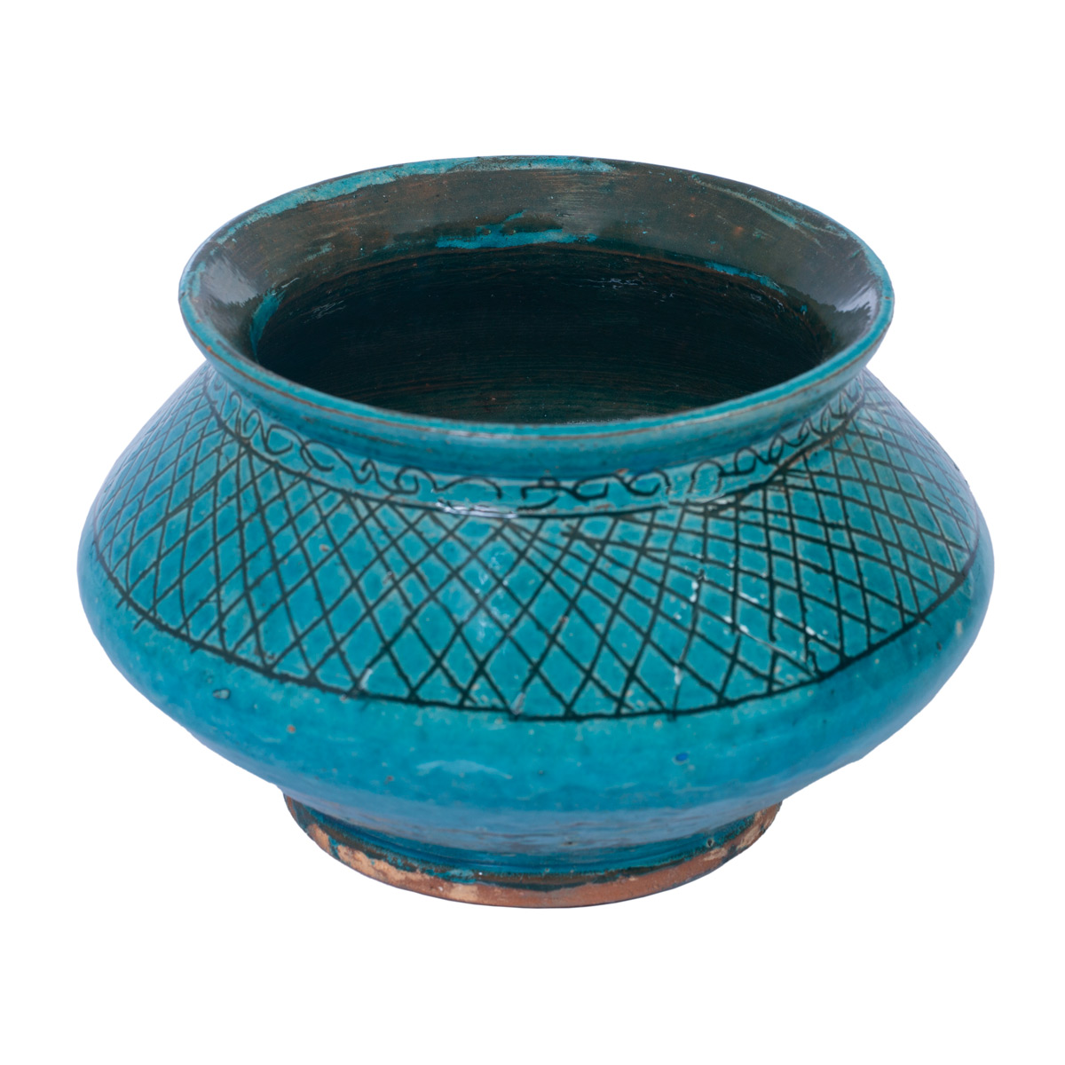 Handmade Footed Yogurt Ceramic Bowl with Lid | Istalif Pottery
