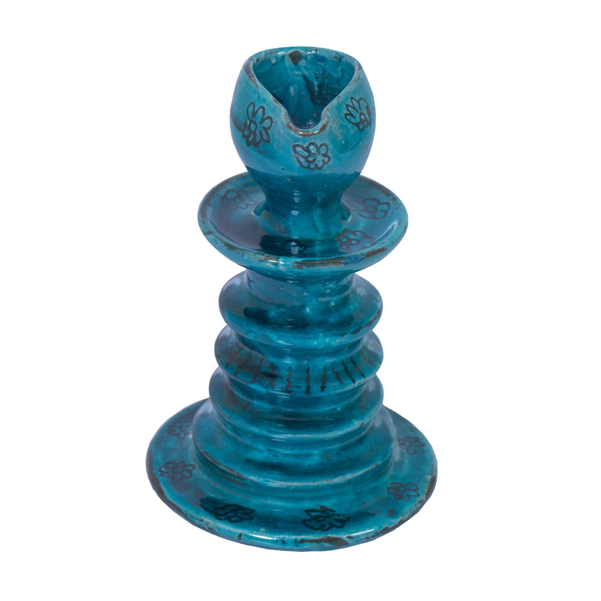 Istalif Floral Hand-Painted Pillar Candle Holder
