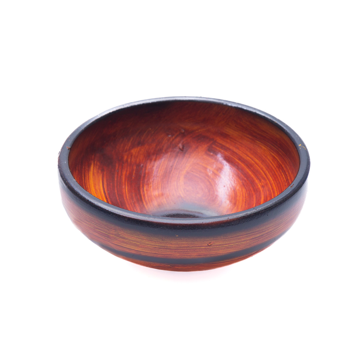 Black & Brown Hand-Painted Ceramic Water Bowl