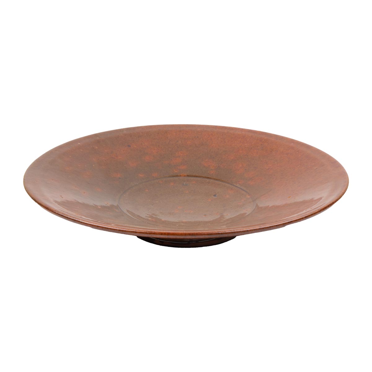 Maroon Flat Fresh Fruit Ceramic Plate | Handmade Rustic Footed Ceramic Plate