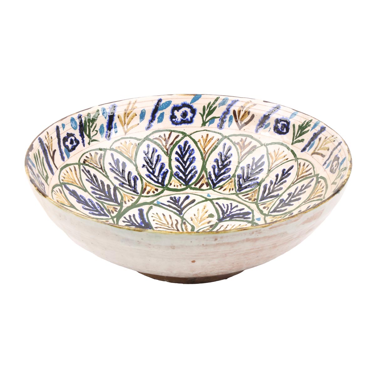 Off-White Ceramic Footed set of four Bowl | Leafy Patterned Ceramic Bowl