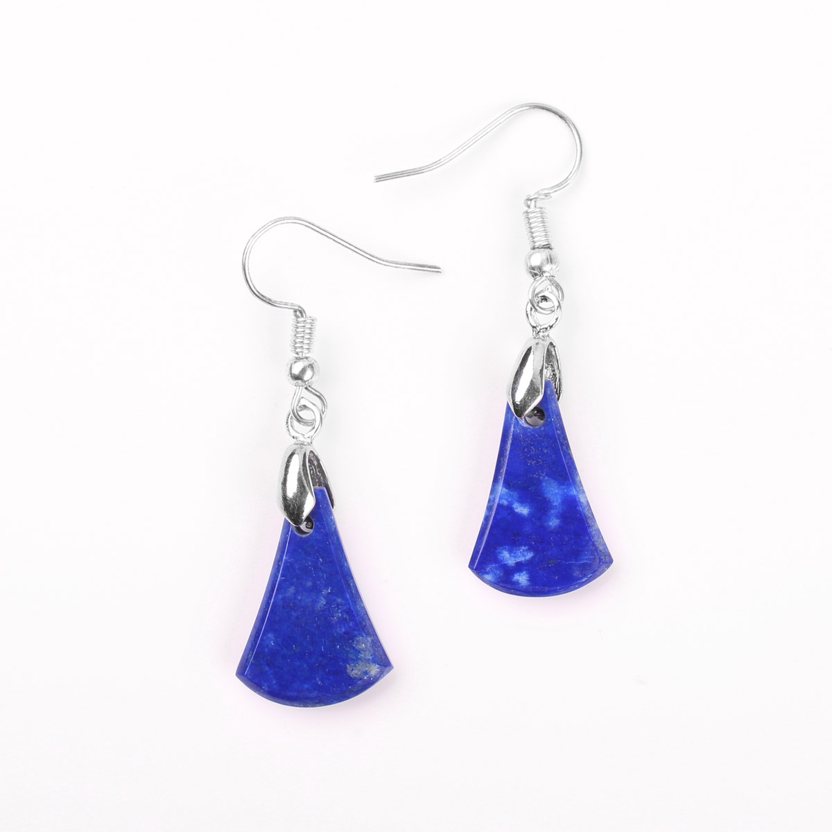 Teardrop Lapis Set | Silver Hook Earrings With Pendant