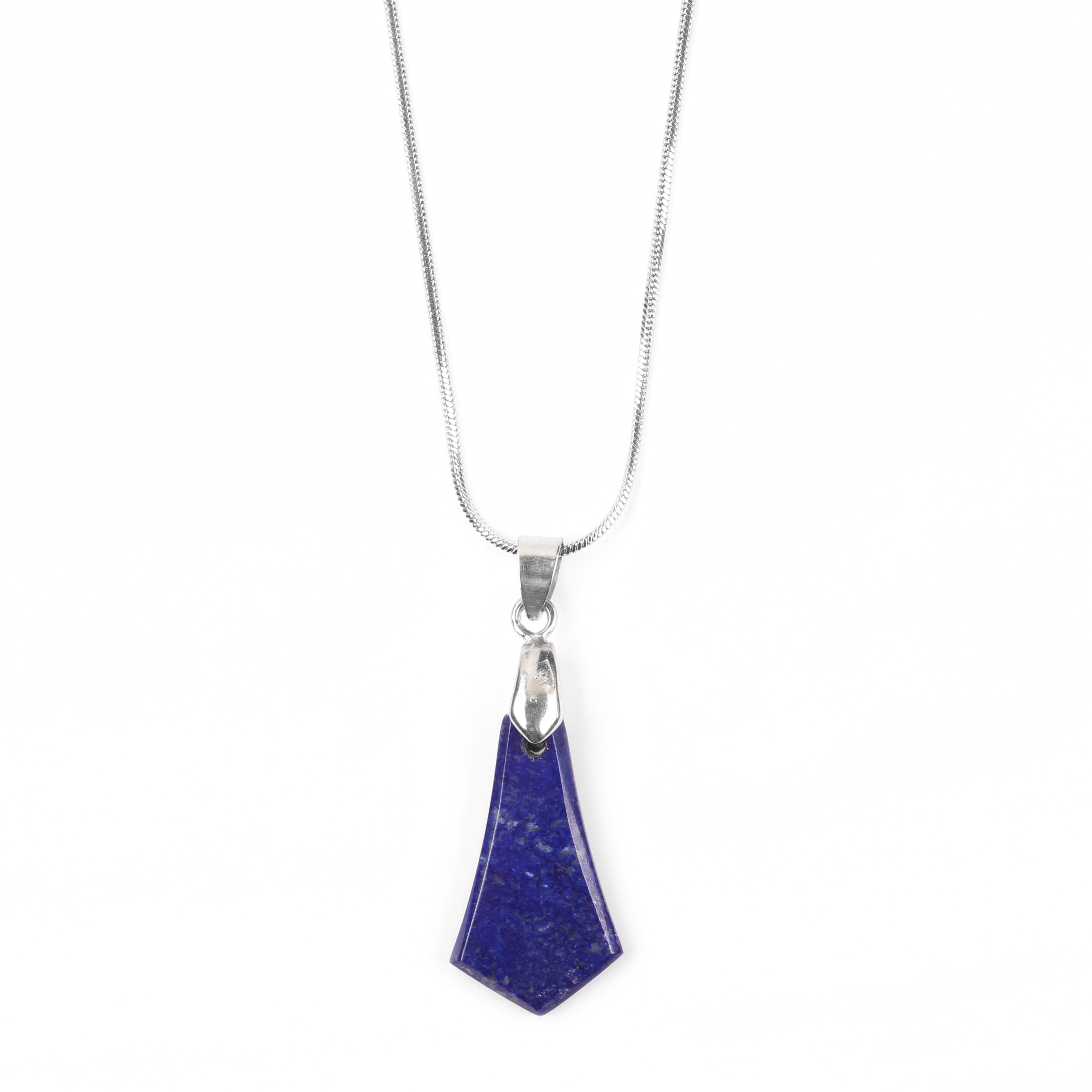 Lapis Drop Earrings & Necklace Set | Silver Lazuli Pendant With Earrings