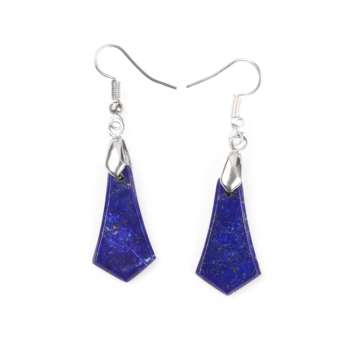 Lapis Drop Earrings & Necklace Set | Silver Lazuli Pendant With Earrings