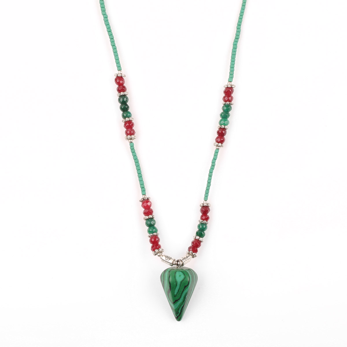 Malachite Necklace | Station Drop Pendant